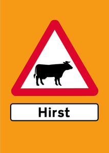 ArtistSigns - Hirst Cow (Emergency Orange